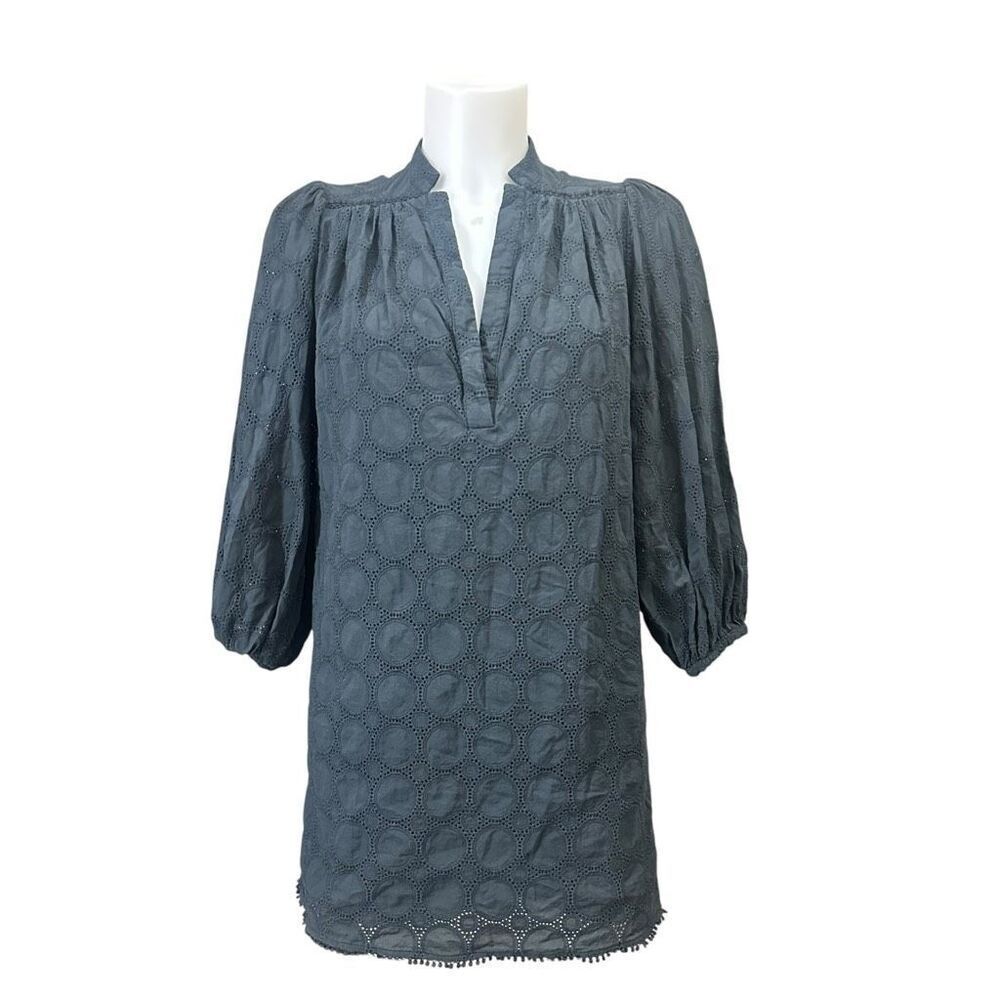 Joie Olive Women's Caviar V-Neck Buttoned Cuffs Eyelet Mini Dress size XS - Picture 1 of 8